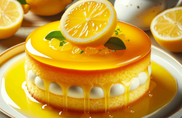 foto del dolce descritto nel testo “Recipe for Delizia al Limone: A Classic Campanian Dessert” servito in un piatto