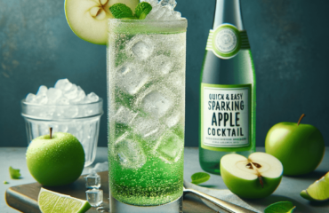 foto del cocktail descritto nel testo “Quick & Easy Sparkling Green Apple Cocktail Recipe”