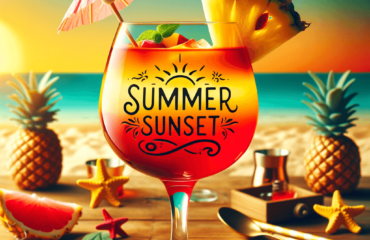 foto del cocktail descritto nel testo “Creare il Perfetto Summer Sunset Cocktail: Ricetta e Procedura”