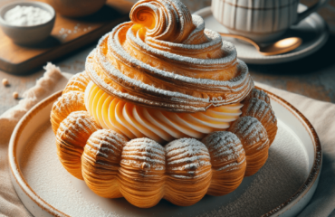 foto del dolce descritto nel testo “Authentic Homemade Sfogliatella Napoletana Recipe Guide” servito in un piatto