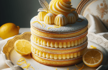 foto del dolce descritto nel testo “Recipe for Delizia al Limone: A Campana Patisserie Treasure” servito in un piatto