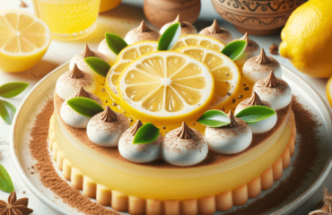 foto del dolce descritto nel testo “Ricetta della Delizia al Limone: Tesoro della Pasticceria Campana” servito in un piatto