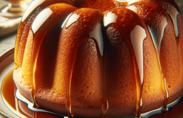 foto del dolce descritto nel testo “Ricetta per Preparare il Delizioso Baba Napoletano al Rum” servito in un piatto
