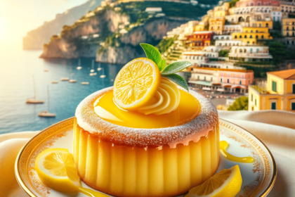 foto del dolce descritto nel testo “Ricetta autentica: Delizia al Limone della costiera Amalfitana” servito in un piatto