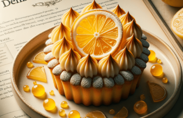 foto del dolce descritto nel testo “Delizia al Limone Recipe: A Gem From Campana Patisserie” servito in un piatto