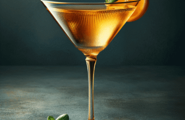 foto del cocktail descritto nel testo “Creare il Cocktail Perfetto: Ricetta del Sogni d’Oro Martini”