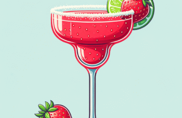 foto del cocktail descritto nel testo “Ricetta: Come Preparare una Margarita alla Fragola a Casa”