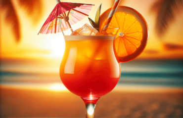 foto del cocktail descritto nel testo “Ricetta del Cocktail Tropical Sunrise: Il tuo Drink Estivo Perfetto”