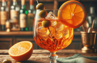 foto del cocktail descritto nel testo “Ricetta e Storia dello Spritz Veneziano: Cocktail Italiano Tradizionale”