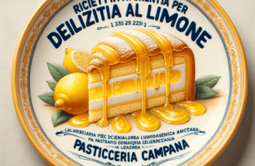 foto del dolce descritto nel testo “Ricetta Autentica per Delizia al Limone: Pasticceria Campana” servito in un piatto