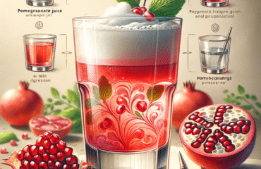 foto del cocktail descritto nel testo “Ricetta Facile del Cocktail di Melograno e Gin: Passo a Passo”