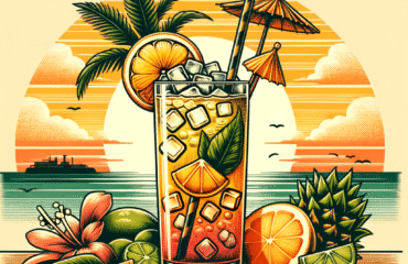 foto del cocktail descritto nel testo “Come Preparare il Rinfrescante Cocktail Tramonto Sul Mare”