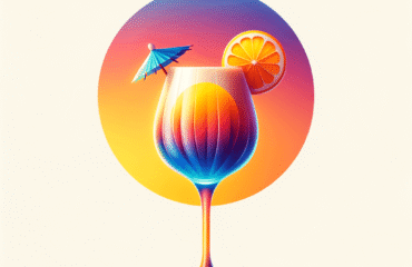 foto del cocktail descritto nel testo “Sunset Paradise Cocktail: Tua Vacanza Estiva in un Bicchiere!”