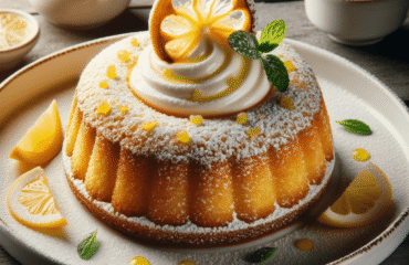 foto del dolce descritto nel testo “Delizia al Limone Recipe: Discover Campania’s Sweet Tradition” servito in un piatto