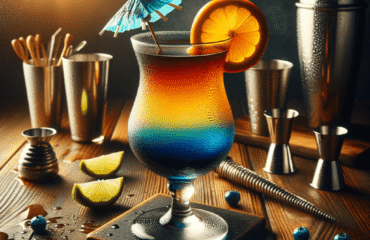 foto del cocktail descritto nel testo “Ricetta del Cocktail Midnight Sunrise: Dolce, Acido e Rinfrescante”